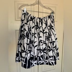 Jones New York Cotton Black & White Print Skirt